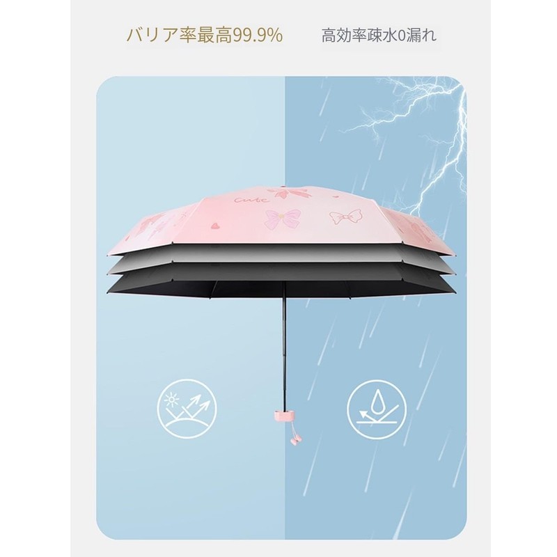 Parasol Lightweight Folding Parasol Cute Small Umbrella with Box Cute