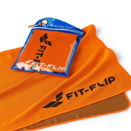 Fit-Flip Cooling Towel - Cooling Towel and Microfibre Cooling Towel - Cooling Sports Towel - Airflip Towel for Fitness and Sports - Ice Towel Cooling Towel (Orange, 100 x 30 cm)
