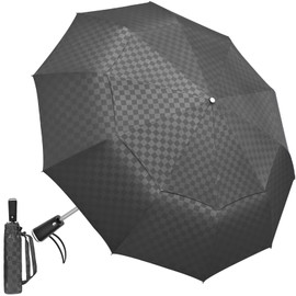Satol 54 Inch Windproof Golf Umbrella - Auto Open/Close, Double Vented Canopy, 10 Ribs Large Portable Travel compact Umbrella for Rain & Sun Protection - Fits in Golf Bag，Backpack or Car