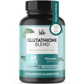 LIFE 360 Glutathione Blend 60 Cpsulas  1320 mg por porcin  30 Porciones  Suplemento Alimenticio con L-Cistena, L-Glicina y L-Glutamina  Glutathione...