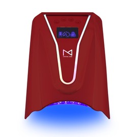 M - Crystal Cure 128W UV/LED Nail Lamp | Fast Curing with 45 Powerful 365nm+405nm LEDs | Cordless, Rechargeable, Auto Sensor | Professional Gel Nail Dryer for Manicures & Pedicures (Red)