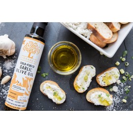 Liokareas Garlic Olive Oil - Greek - Organic - NonGMO - Gluten Free - Paleo - Keto - Single Sourced - First Pressed - No Artifical Flavor - 2022 International Award Winner