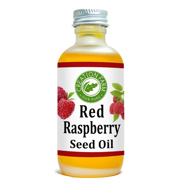 Creation Farm Red Raspberry Seed Oil 2 Oz - Virgin Cold Aceite de Semilla de Frambuesa Roja - Prensado en Frío Virgen, DIY Sun and Skin Care Must Have Ingredient Natural SPF