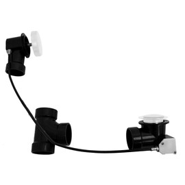 Westbrass Sch. 40 ABS 27 in. Cable Drive Bath Waste, Powder Coat White, D50A27-50