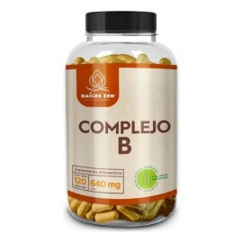 Complejo B Raíces Zen 640mg 120 Cápsulas Sin Sabor Suplemento Energético                                                                              