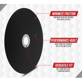 Mytee Products 24" Fifth Wheel Disc Lube Plate w/Steel Retention Clip - 5mm Thick, HDPE - Friction Protection for 5th Wheel Trailer, RV, Camper Safety Kit