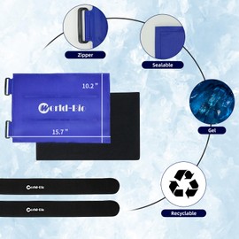 World-Bio Ice Pack for Knee Replacement Surgery, Reusable Gel Ice Wrap for Leg Injuries, Swelling, Knee Replacement Surgery, Cold Compress Therapy for Arthritis, Meniscus Tear, ACLSwelling, Bruises10" x 14"