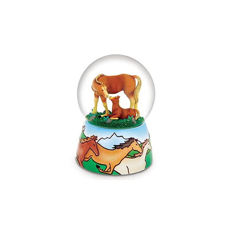 Sunshine Mother & Baby Horses Musical Waterglobe