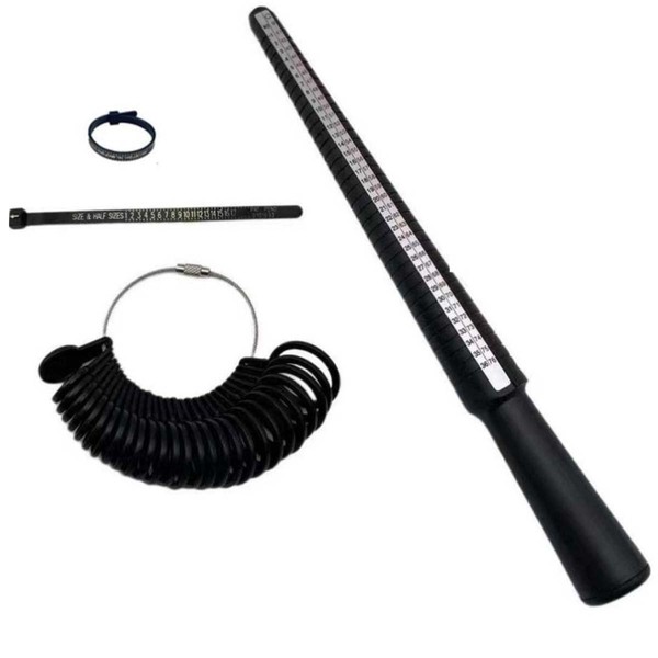 Lohill Set of 4 ring sizer set, ring gauge finger,