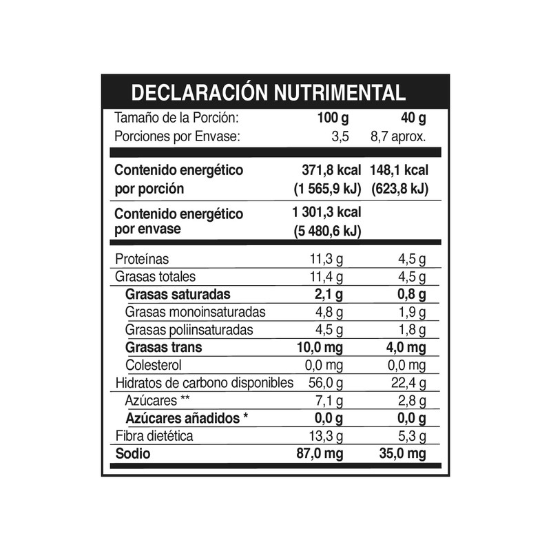Granvita, Granola sin azúcar, con arándanos y mora azul -