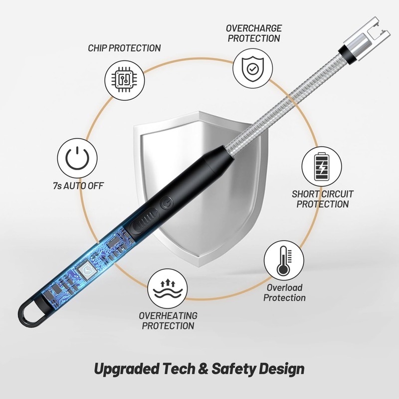VEHHE Electric Lighter with 360° Flexible Neck, Flameless Windproof Long