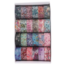 Juego de cintas washi decorativas en set de 24 rollos, cinta washi fina de papel washi, ideal para decorar álbumes de recortes y manualidades en cumpleaños y festividades