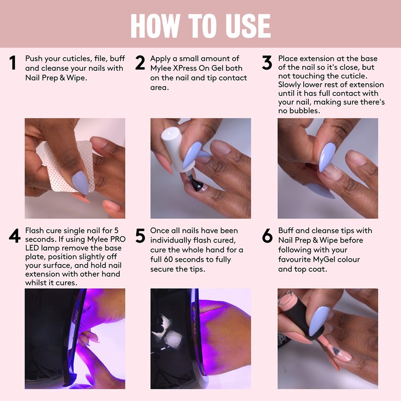 Mylee Fix N Flash Soft Gel Tips - Short Square