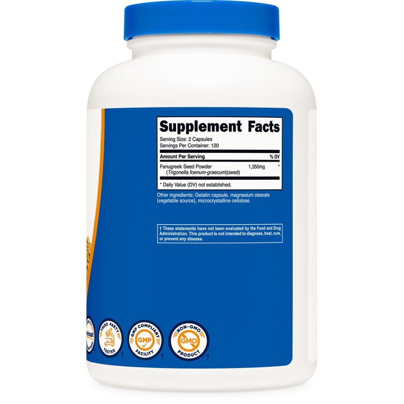 Nutricost Nutricost Fenugreek Seed 1350mg, 240 Capsules (3 Bottles) -