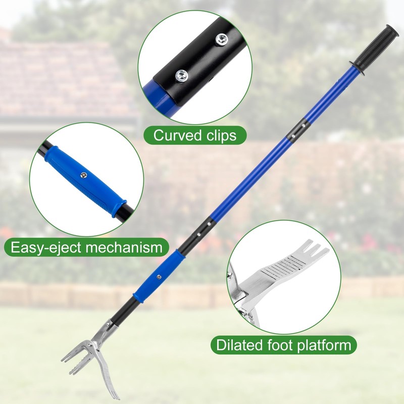 YOWPSY Stainless Steel Claw Stand Up Weed Puller Tool, Gardening