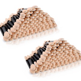 Deksias Eyeshadow Tips, Eyeshadow Brush, Makeup Brush, Makeup Tips, Commercial Use, Disposable, 100 Pieces, Double, Makeup Tool, Beige