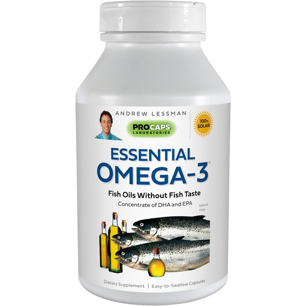 ANDREW LESSMAN Essential Omega-3 Mint - 360 Softgels - Ultra-Pure, High Potency Omega-3 Oils. High DHA, No Stomach Upset, No Contaminants, No Mercury. Small Easy to Swallow Softgels