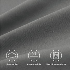 Bedsure Cushion Cover 40 x 80 cm Cotton Grey - Pillowcase 40 x 80 cm Set of 2 Soft Grey Pillowcases 2 Pack with Zip, Cushion Cover with Oeko-Tex Pillow Case 80 x 40 cm