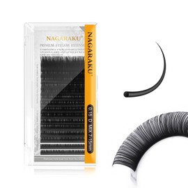 NAGARAKU Blister 1x1 Extensiones de Pestañas 0.15 curva D mixtos 7-15mm una por una Negro Mate Pestañas Suaves Naturales