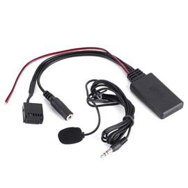 6000cd Bluetooth Adapter, Bluetooth AUX Module Car Bluetooth AUX‑IN Cable Adapter with Microphone Handsfree Calling Fit for Focus Mondeo C- Fiesta Fusion Transit