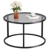 SAYGOER Round Coffee Table Glass Coffee Tables for Small Space