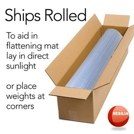 Resilia Office Desk Chair Mat with Lip - for Low Pile Carpet (with Grippers) Black, 36 Inches x 48 Inches, Made in The USA