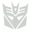Unbranded Highly Reflective Silver Transformer Decepticon logo fire helmet window