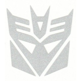 Unbranded Highly Reflective Silver Transformer Decepticon logo fire helmet window decal - 3 Inch