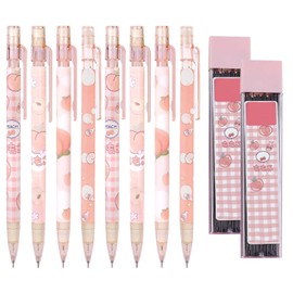 8 Pieces of Peach Pencils, 2 Boxes of Refills, Creative Press Pencils, Cute Student Stationery, Painting and Writing Accessories, Office and School Stationery Supplies