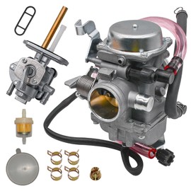 KLF300 Carburetor Fits for Kawasaki BAYOU KLF 300 KLF300A KLF300B KLF300C Carburetor 1986-1995 1996-2005 4X4 4 Stroke ATV with Fuel Petcock Valve