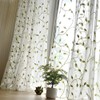 TIYANA Leaf Pattern Lace Curtains, Light Green Ivy Leaves, Set
