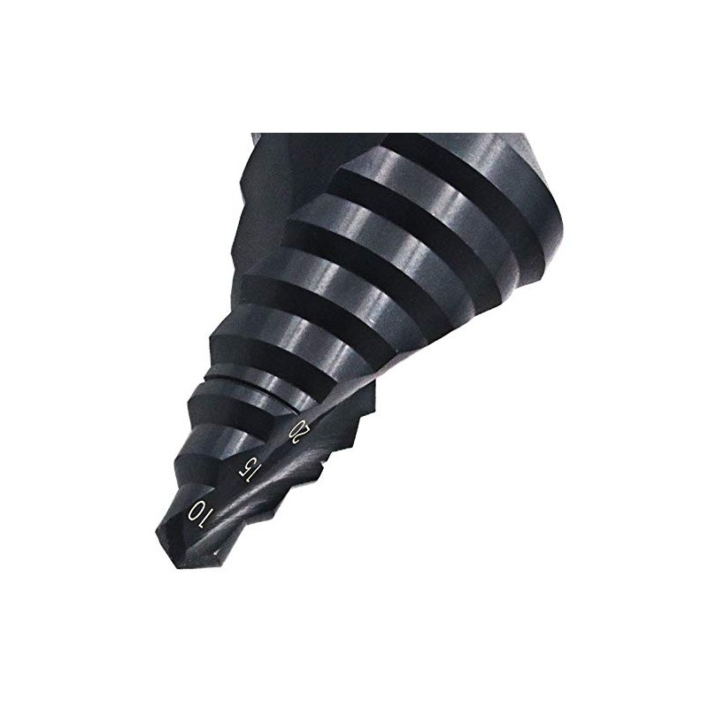 Mengshen HSS Step Drill Bit Set 10-45mm Spiral Flute, Triangle
