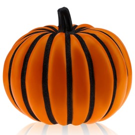 Folmywy 8 Inch Large Faux Pumpkin Yellow Artificial Pumpkins Foam Simulation Vegetable Hallowee Decoration Outdoor Rustic Thanksgiving Wedding