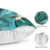 LANBEIDE Teal Gold Ginkgo Cushion Cover, Set of 4 Ginkgo