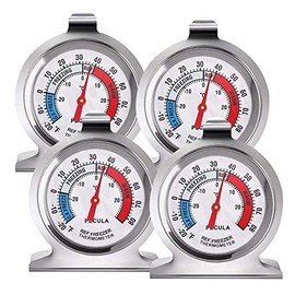 Termómetro para refrigerador, -3030 C-2060 F, termómetro clásico para refrigerador, gran esfera con indicador rojo, termómetro para congelador,...    