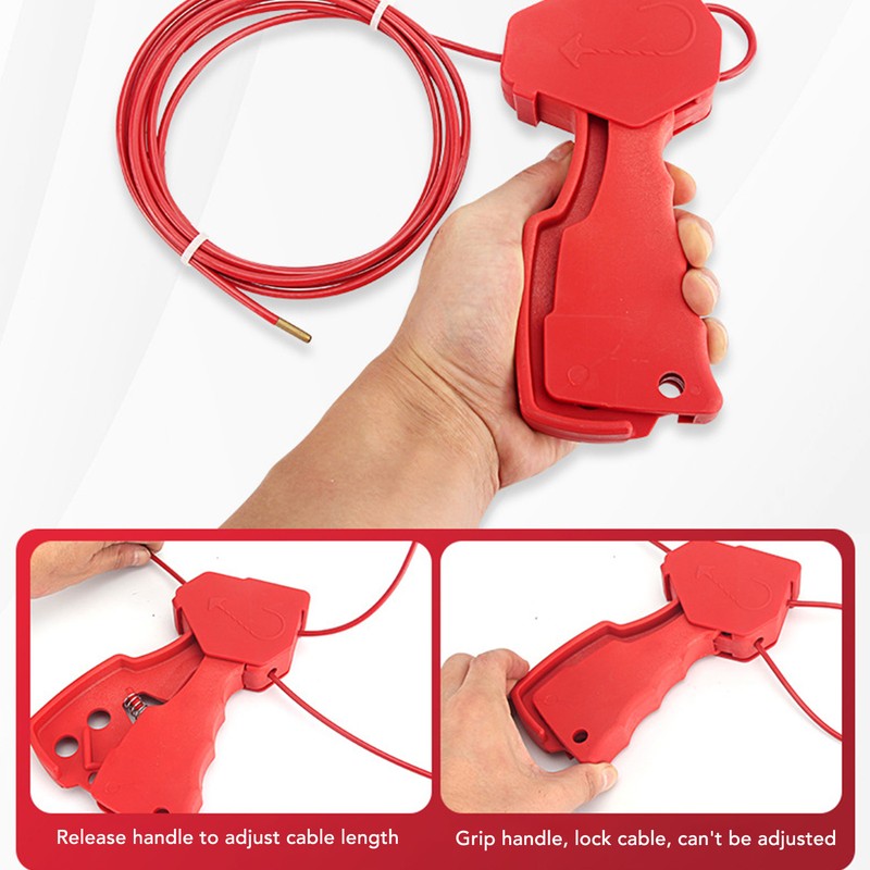 Adjustable Cable Lockout Industrial Valve Shutdown Tagout Stainless Steel Safety