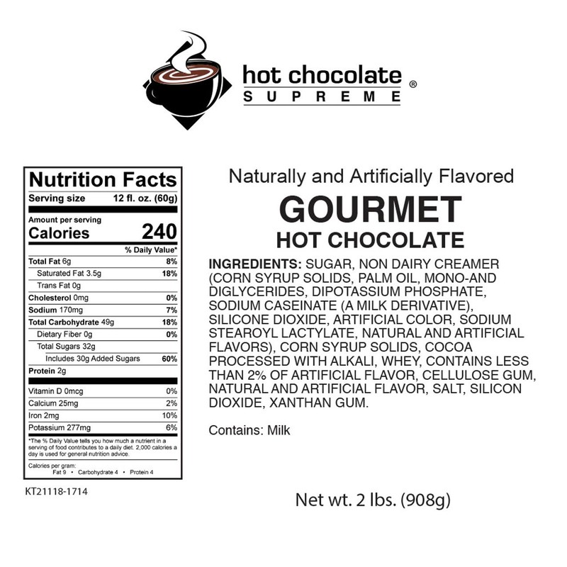 Hot Chocolate Supreme Gourmet Hot Chocolate 6 x 2lb case