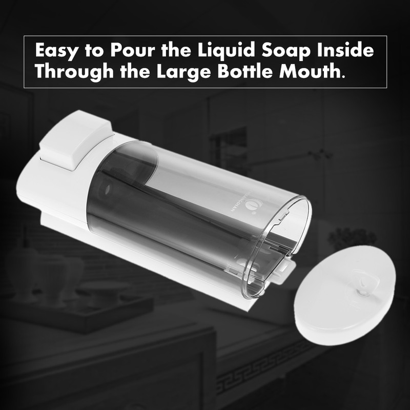 CHUANGDIAN Wall-mounted Single Bottle Manual Soap Dispenser Shampoo Box Rest
