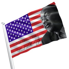Martin Luther King Jr US Flag Black Power BLM Black Lives Matter Black Heritage Leader African American 3x5 feet Flag Banner Vivid Color Double Stitched Brass Grommets