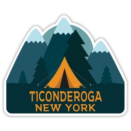 Ticonderoga New York Souvenir 4-Inch Fridge Magnet Camping Tent Design