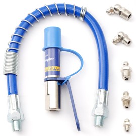 High Pressure Grease Coupler, 9th Generation Heavy-Duty Grease Coupler Fittings Extensions, Upgraded Quick Lock Clamp Type Grease Tip Adapter Nozzles for All Grease Guns Hose Fast to Lock Release