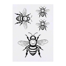 Azeeda 4 x 'Hummel' Temporäre Tattoos - Wasserfest, Hautfreundlich & Ungiftig · Transfers in Verschiedenen Größen (TO00078180)