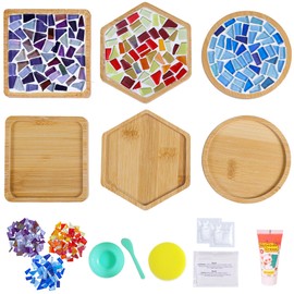 AiYoYo Set of 3 Mosaic Coasters DIY Craft Set Gifts for Children and Adults Creative Crafts Children's Birthday Gift for Girls Birthday Gift 5 6 7 8 9 10 + Years