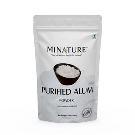 Mi Nature Alum Powder Potassium (Fitkari/Phitkari) -100% Natural Skincare for Acne, Odor Control & Water Purification Face Mask for |Pore Refining 100g |Face Pack Powder |Cruelty-Free