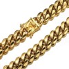 Rockyu Men's Kihei Chain Necklace, Silver, 18K Plated, Thick, Stainless