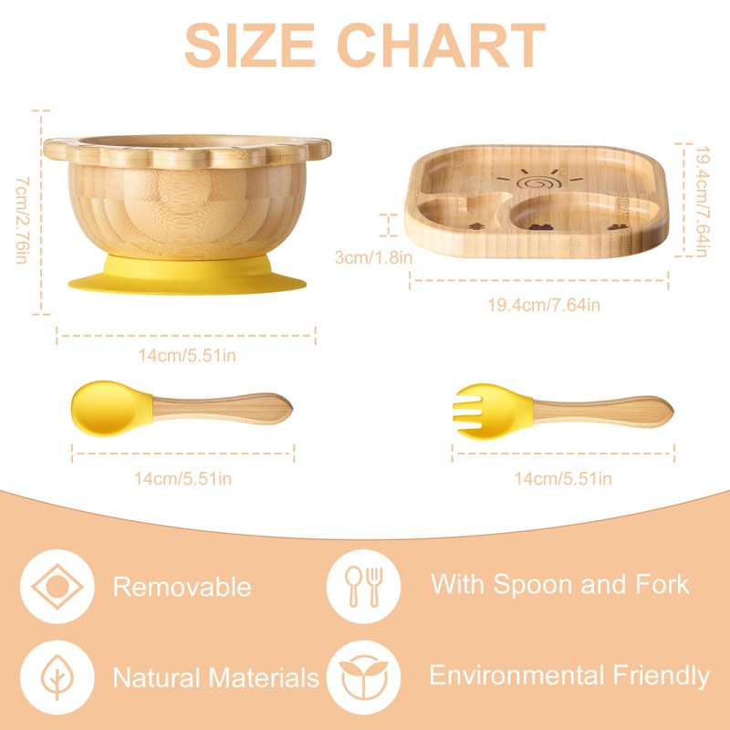 BABY REMEMBER Suction Plates Bowls Set for Baby Toddler Non-Toxic