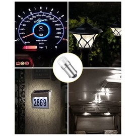 Qasim 1893 Bulb #313 miniature bayonet bulb 1818 1819 1820 1895 BA9S Led Bulb AC/DC 10-30volt for Outdoor Landscape Path Deck RV Camper Marine Boat Trailer Lighting-Pack of 4 White