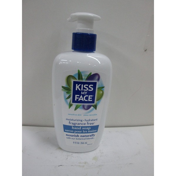 Kiss My Face Moisturizing Hand Soap, Fragrance Free 9 oz (Pack of 4)
