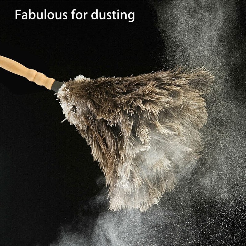 TEAMWILL 2PACKS 13" Ostrich Feather Duster Durable Dust Collecting Cleaning