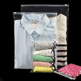 Reise-Aufbewahrungsbeutel für Kleidung, 24 Stück, PE-Kunststoff, transparent, mit Reißverschluss, großer Kleidungs-Organizer für Babykleidung, platzsparend, Schule, wiederverschließbar, Krankenhaus